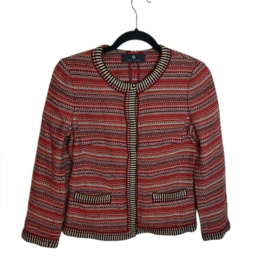 Rena Lange Multicolor Knit Tweed Jacket